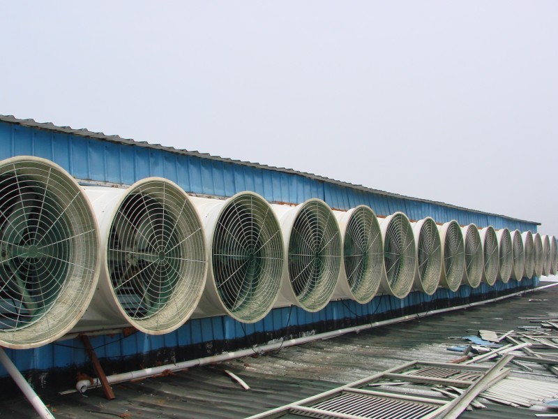 Suction fan installed in the plating shop