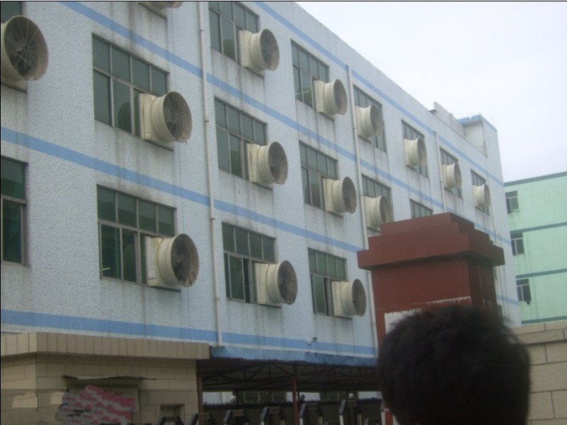 Suction fan installed in the garment factory